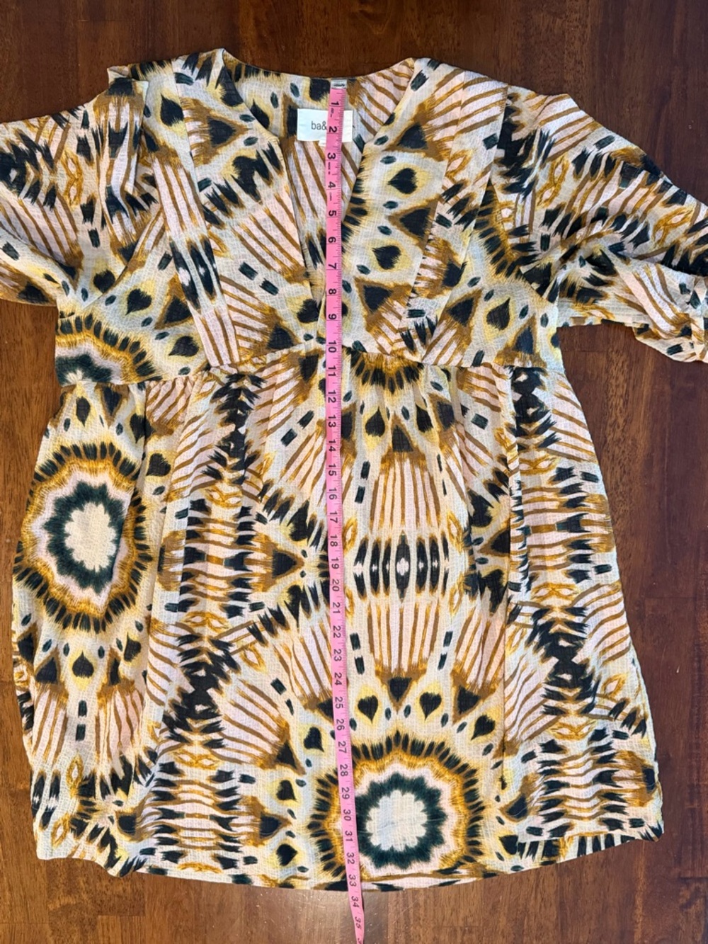 ba&sh Cleo Ikat Patterned Print V-Neck Mini Dress Sz 4, XL - Picture 5 of 5